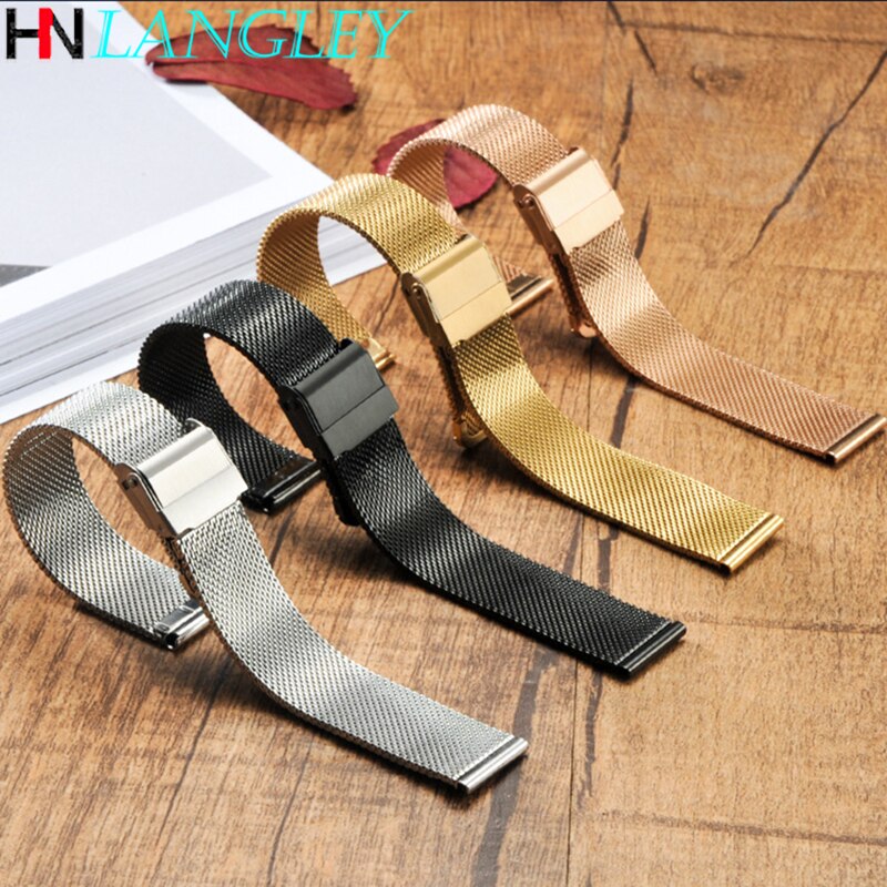 Voor Huawei Gt/GT2 Horloge Band 46Mm/42Mm Milanese Rvs B5 B3 Band Armband Universele 16/18/20/22 Mm Vervanging Band