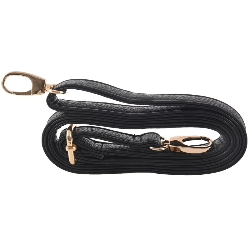 Women's PU Leather adjustable Messenger Bag strap Black