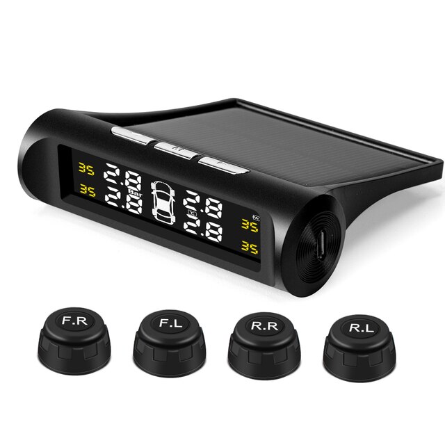 Sistema de supervisión de presión de neumáticos para coche, Sensor de presión de neumáticos inteligente, TPMS, Digital, TMPS, pantalla LCD, USB, alarma de seguridad para coche: A External Sensor