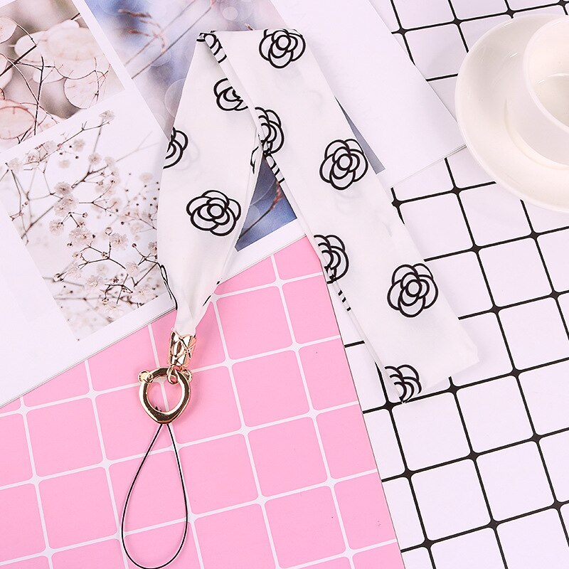 Mobile silk Lanyard neck strap for key card phone string kawaii wrist strap hand key cord necklace phone holder rope: 9