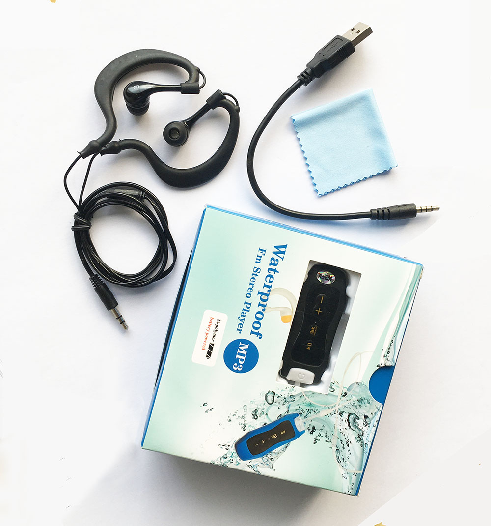 Reproductor MP3 impermeable IPX8 con Clip, Radio FM, sonido estéreo, 8G, natación, buceo, surf, ciclismo, deporte, música