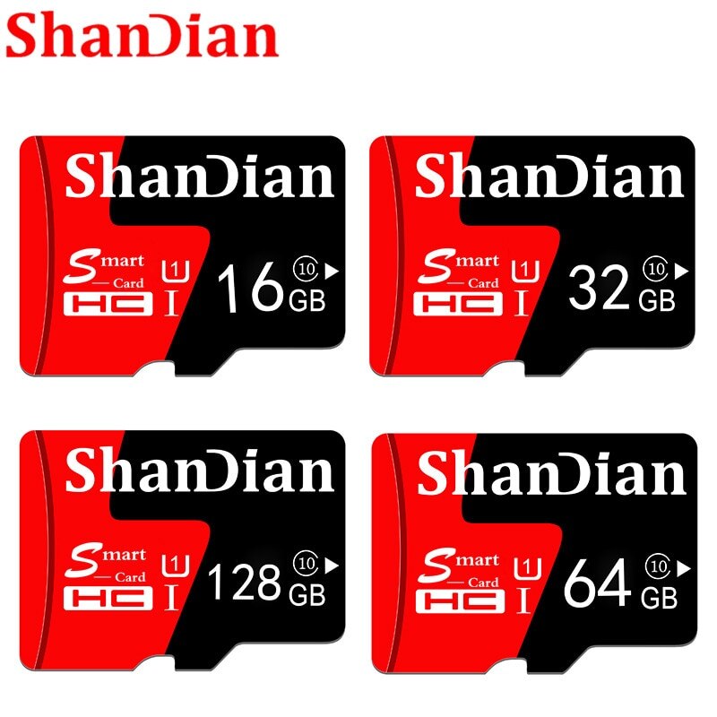 Shandian Smast Sd-kaart U3 4K Video Klasse 10 Hoge Snelheid Geheugenkaart 128 Gb 64 Gb 32 Gb 16 Gb U1 Klasse 10 Sd Card Voor Telefoons Camera 'S