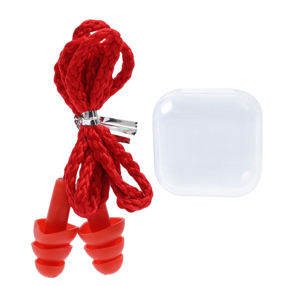 Ear Plugs for Sleeping Noise Canceling Reusable Ear Plugs Soft Silicone Earplugs with Nylon Cord Hearing Protection For Swimming: 3XS / Light Grey