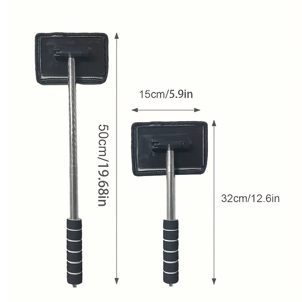 Spazzola per la pulizia dell'auto per parabrezza anteriore Detergente per disappannamento telescopico Manico in metallo Strumento per la rimozione della polvere Tergicristallo in microfibra per uso domestico