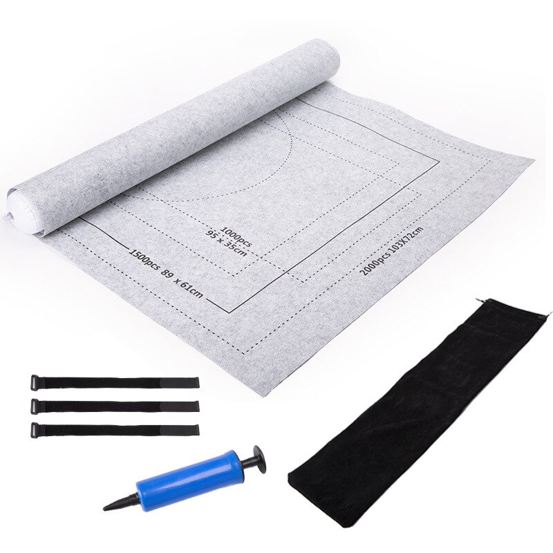 Portable Puzzle Rollup Mat Jigsaw Roll Felt Pad Playmat Puzzles Blanket For Up to 3000 Pieces Jigsaw Rug Puzzle Felt Storage Mat: Grey Set / 39x59inch 3000pcs