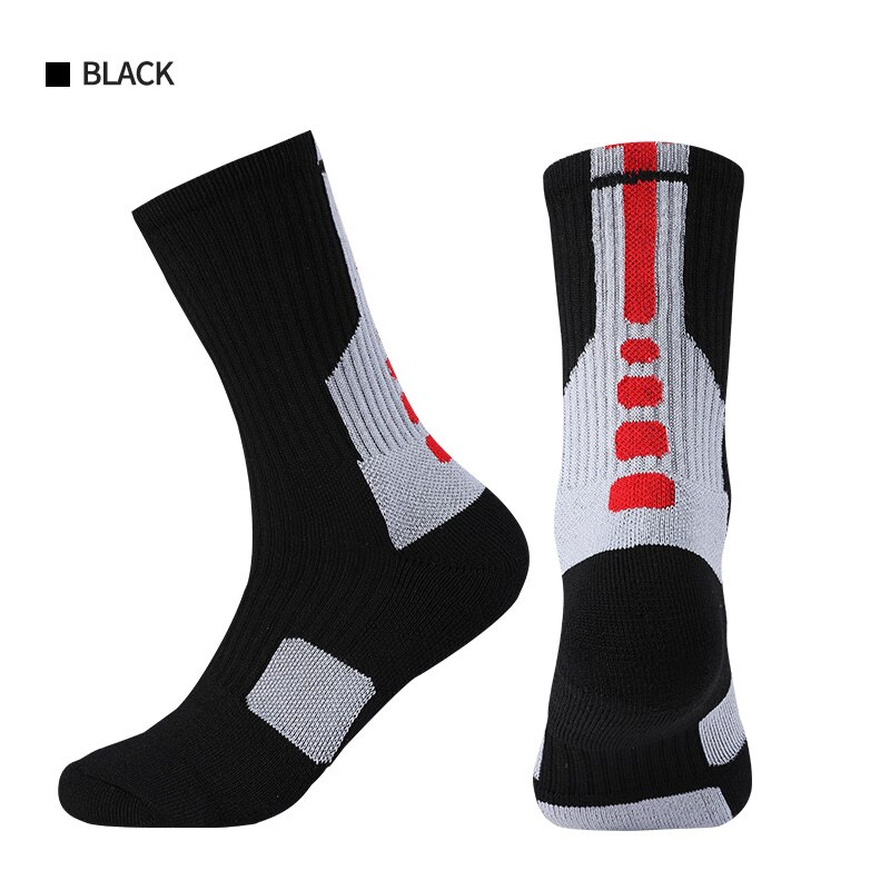 Professionele Sport Basketbal Sokken Voor Running Comfortabele Ademend Thicknon-Slip Elastische En Niet-Fading: Zwart