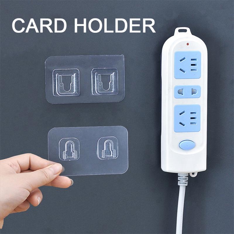Row And Insert Holder Punch-free Wall Hanging Patch Panel Holder Wall-mounted Storage Without Traces Socket Paste Wall Sticker