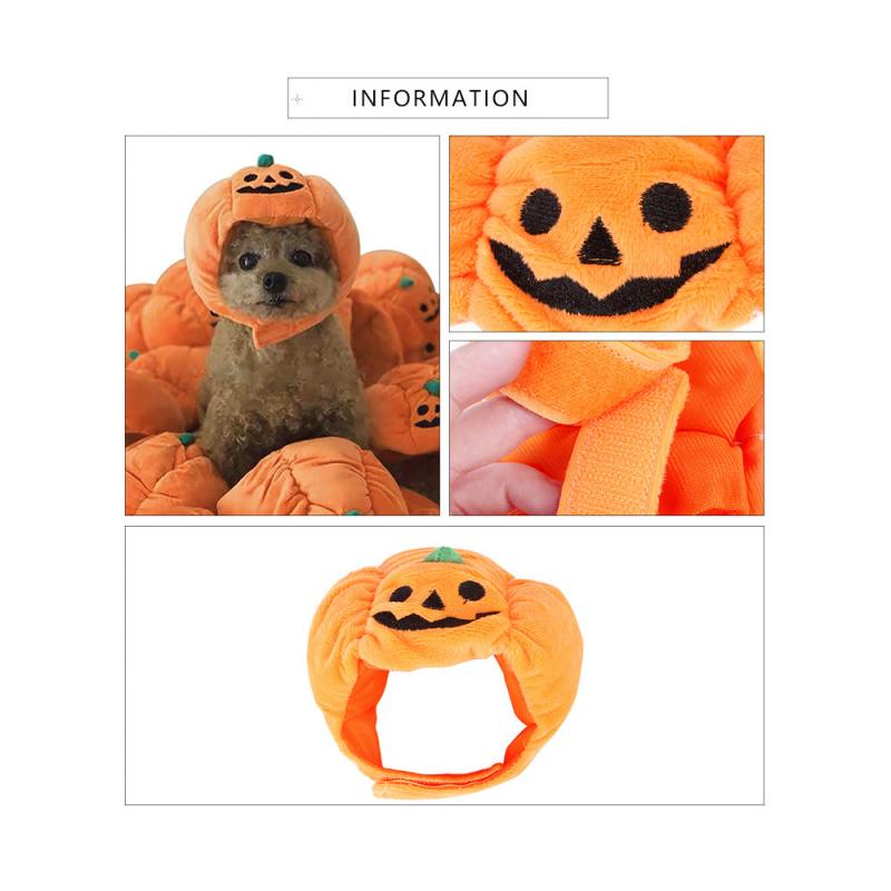17*12*5cm animal de compagnie Halloween citrouille chapeau en peluche pâte magique chat Miniature chien usage général animal de compagnie Halloween chapeau décoration pour animaux de compagnie chapeau