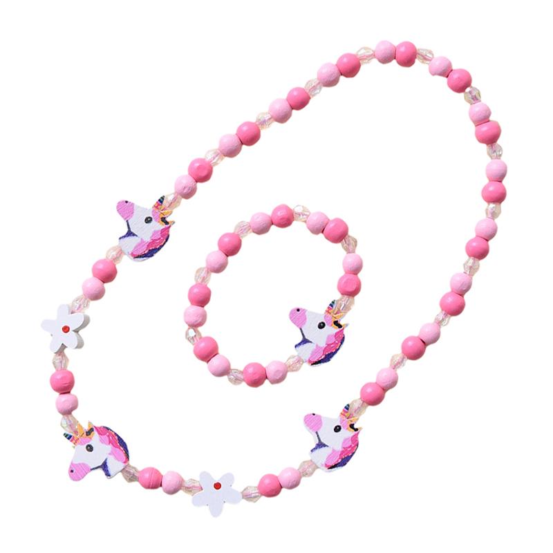 2 Stks/set Grote Mode Chic Eenhoorn Ketting Armband Voor Kleden Kinderen Meisje