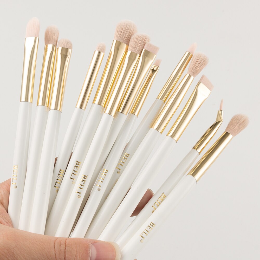 Beili Parel Wit Goud Professionele Synthetische Make-Up Kwasten Set Foundation Concealer Wenkbrauw Vegan Make Up Borstels