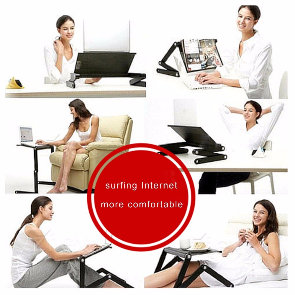 Homdox Computer Desk Portable Adjustable Foldable Laptop Notebook Lap PC Folding Desk Table Vented Stand Bed Tray N20*