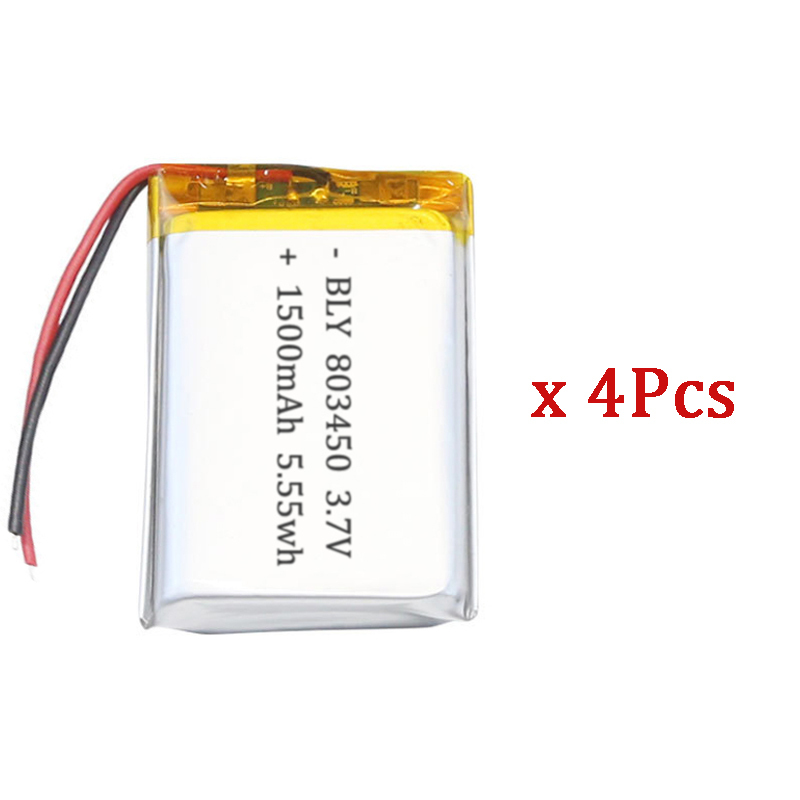3.7V 1500mAh 803450 Batería de iones de litio de la batería de litio del polímero para la capacidad real del banco de energía GPS 100%: Beige