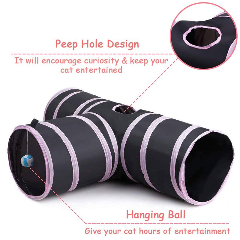 Verscheidenheid aan stijlen grappige huisdiercombinatie kattentunnel spel kanaal opvouwbaar kitten puppy speelgoed speelhond tunnelbuizen speelspeeltje