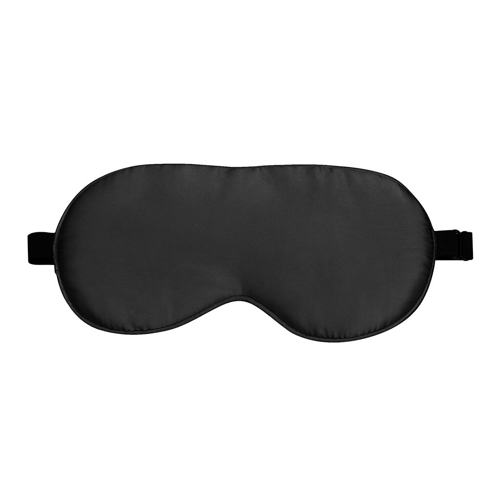 100% Natural 19 Mulberry Silk Sleep Eye Mask Sleeping Smooth Soft Eye Sleep Shade Cover with Elastic Adjustable Strap Blindfold: Black