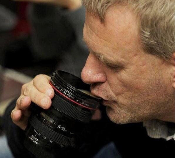 Kaffelins emulering kameramugg ölmugg vin med lock svart plastmugg&caniam logotyp muggar tazas café
