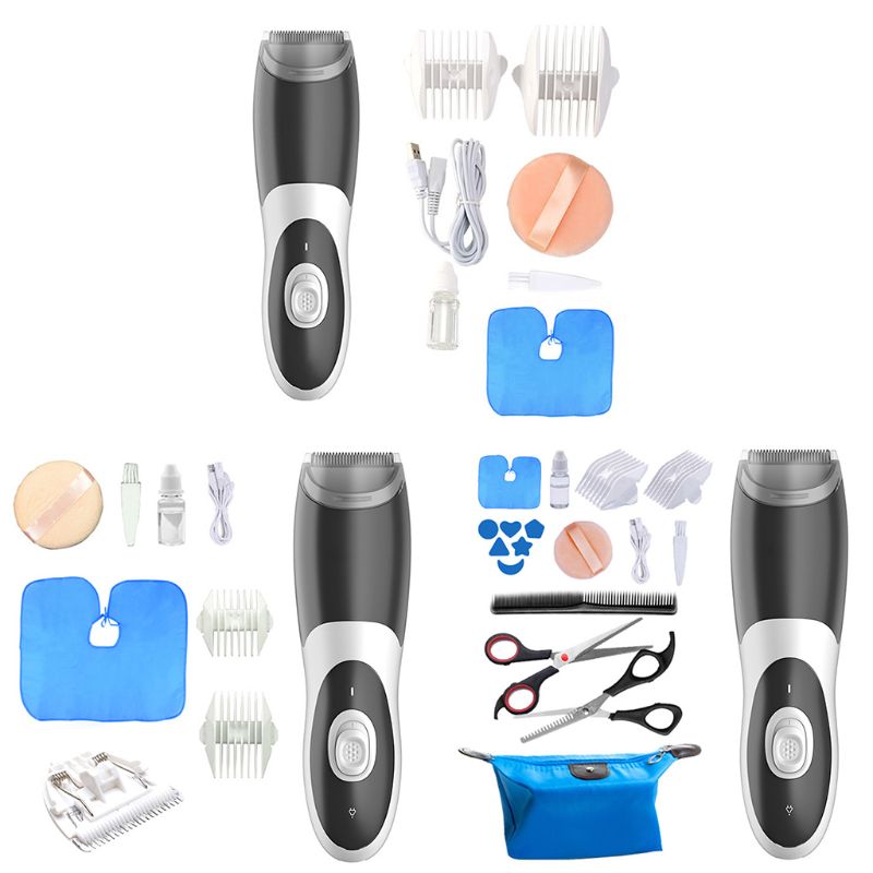 Bebê elétrico clippers de cabelo à prova dwaterproof água aparadores baixo ruído cortador aliciamento kit novo