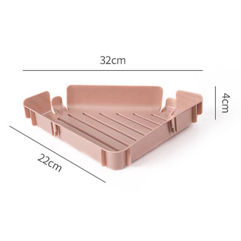 Perforated corner-free shelf rack kitchen storage shelf triangle hanging wall bathroom finishing rack drain free punch organizer