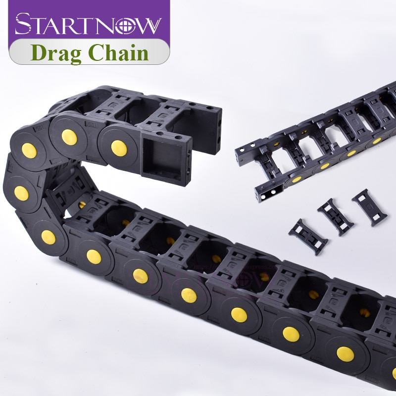 Startnow 30x25 Bridge Opened Plastic Drag Chain For CNC Router Machine Tool Parts Wire Carrier With End Connectors Cable Chains