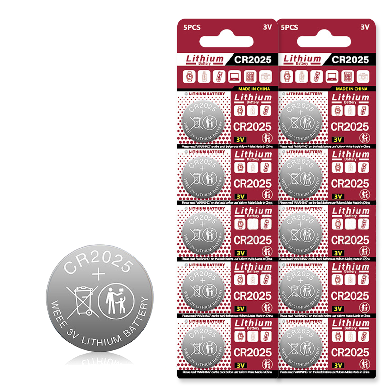 5-100pk cr2025 novas baterias de célula tipo moeda substituir para br2025 dl2025 ecr2025 3v bateria de botão para calculadoras chave do carro brinquedos