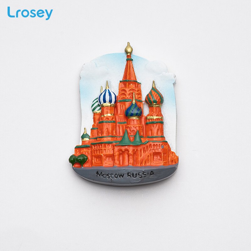 Fridge magnet souvenir Greece Paris Resin refrigerator Magnetic sticker Dubai Sydney home decor kitchen decoration accessories: Moscow Church