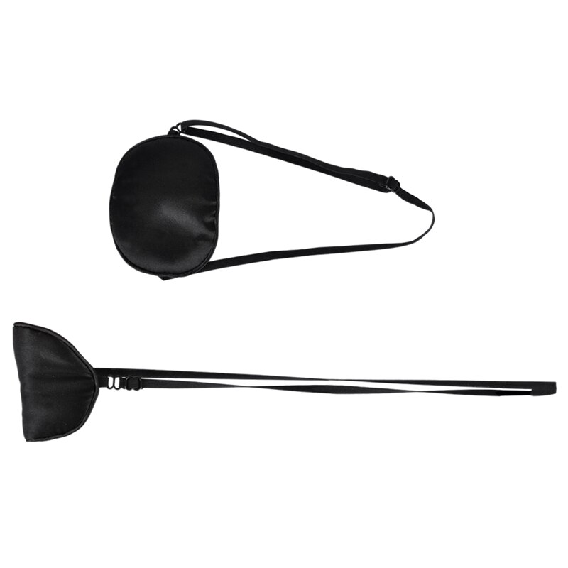 2 Pieces Silk Eye Patch Elastic Eye Patches Lazy Eye Patches for Adults Lazy Eye Amblyopia Strabismus, Black and Pink