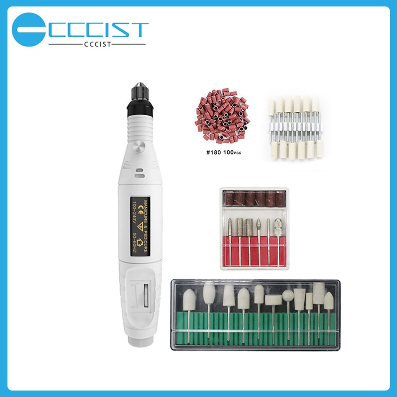 Cccist flere elektriske bore negle bits manicure og pedicure bore negle udstyr cutters til manicure maskine