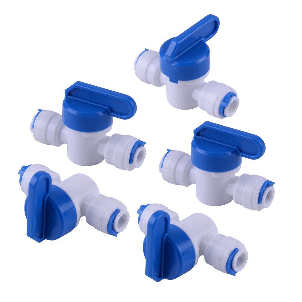 RO Water Straight 1/4" OD Hose Quick Connection Control Fittings Plastic Water Ball Valve Reveser Osmosis Aquarium Fittings