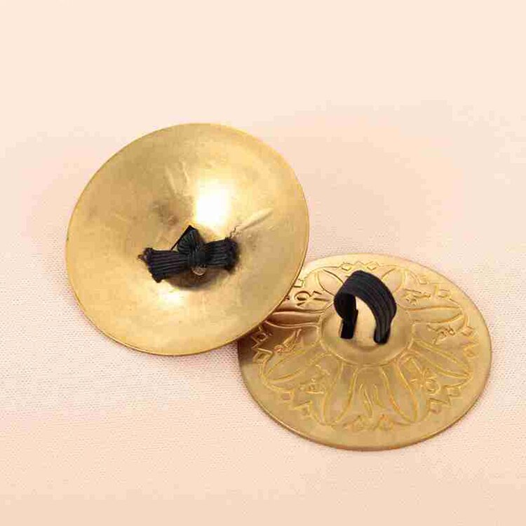 Accesorios para danza del vientre, 2 pares (4 piezas), platillos para dedos de cobre puro, de grano