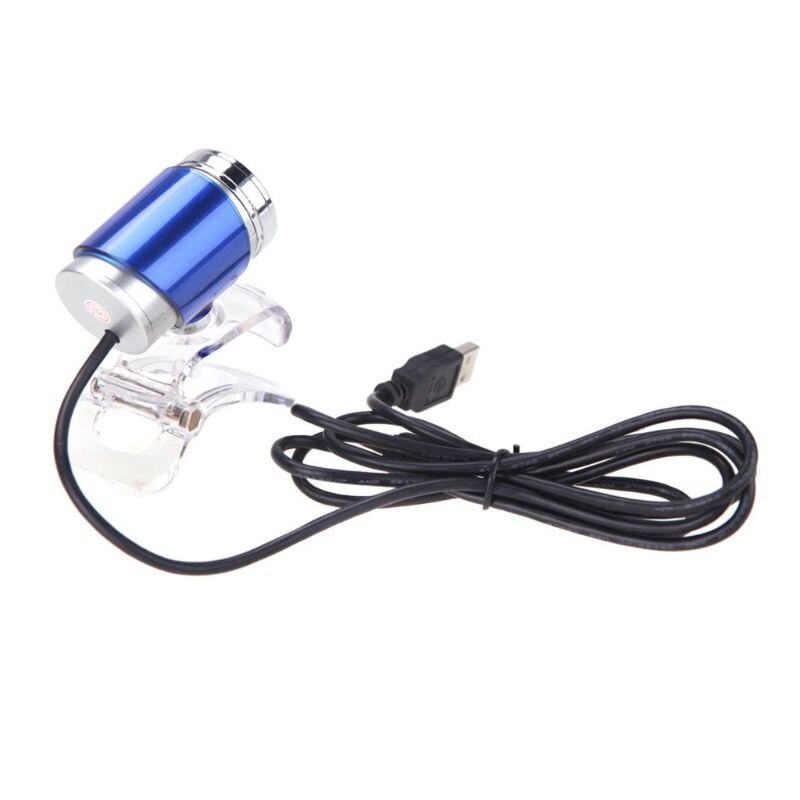 USB Webcamera 360 Degrees Digital Video Webcam with Microphone Clip CMOS Image for Computer PC Desktop Laptop TV Box: Blue