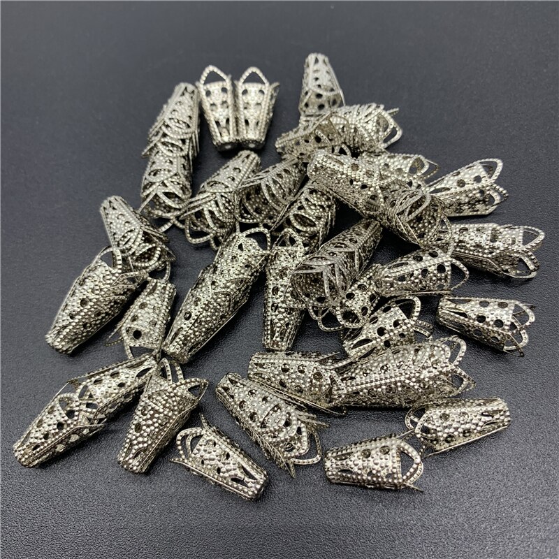 50 sztuk 17x10mm ocena biżuteria koraliki ze stopu czapka starożytnych uroki kształt kwiatu wisiorek dla tworzenia biżuterii kolczyki DIY naszyjnik: szary