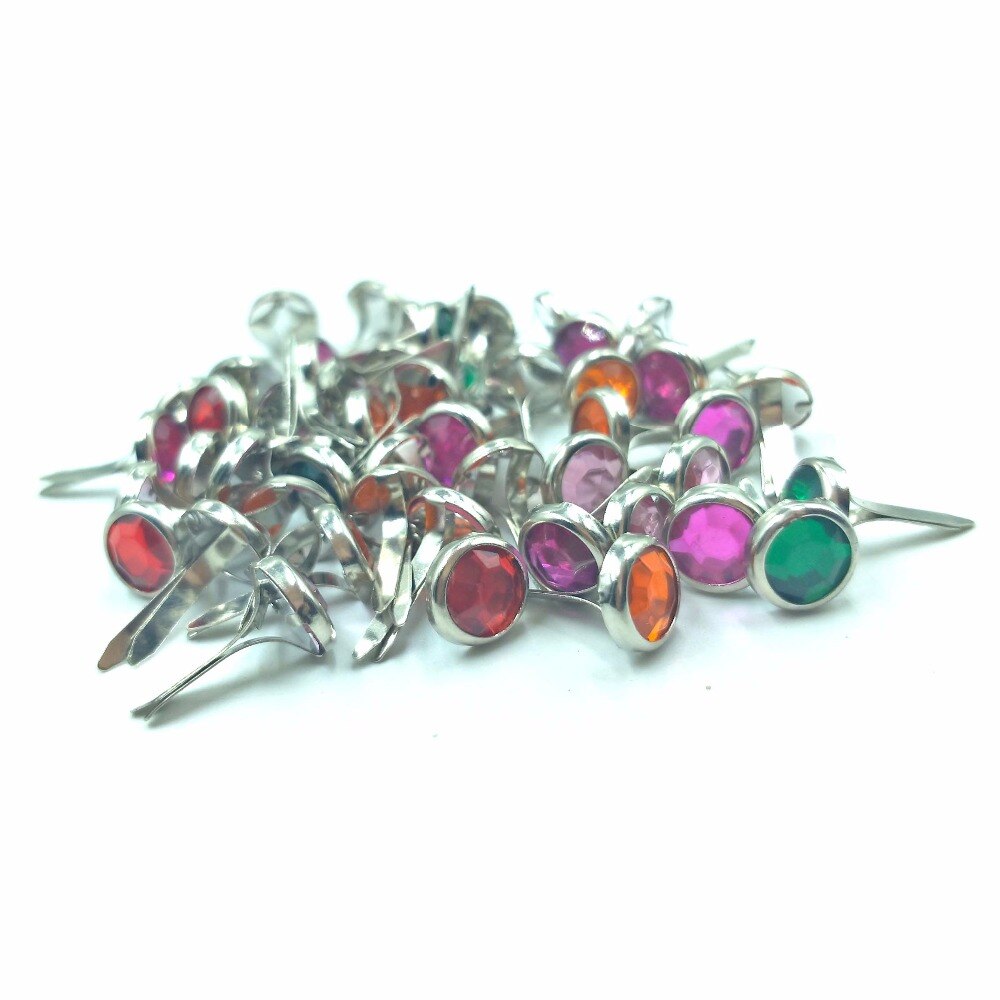 50 st metallbrickor scrapbooking utsmyckning dekorativa brads gör-det-själv hantverk strass smycken göra fynd 8.5*15mm