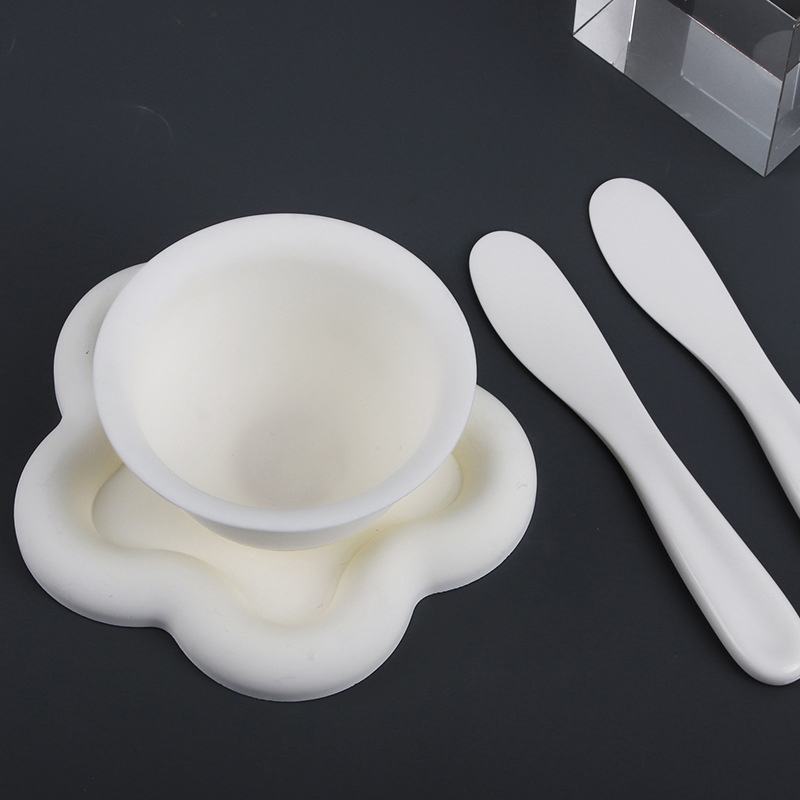 Gjør-det-selv ansiktsmaske blandeskål skje pinnesett verktøy myk gjørmemaske applikator plastspatel husholdningstilbehør sminkeverktøysett