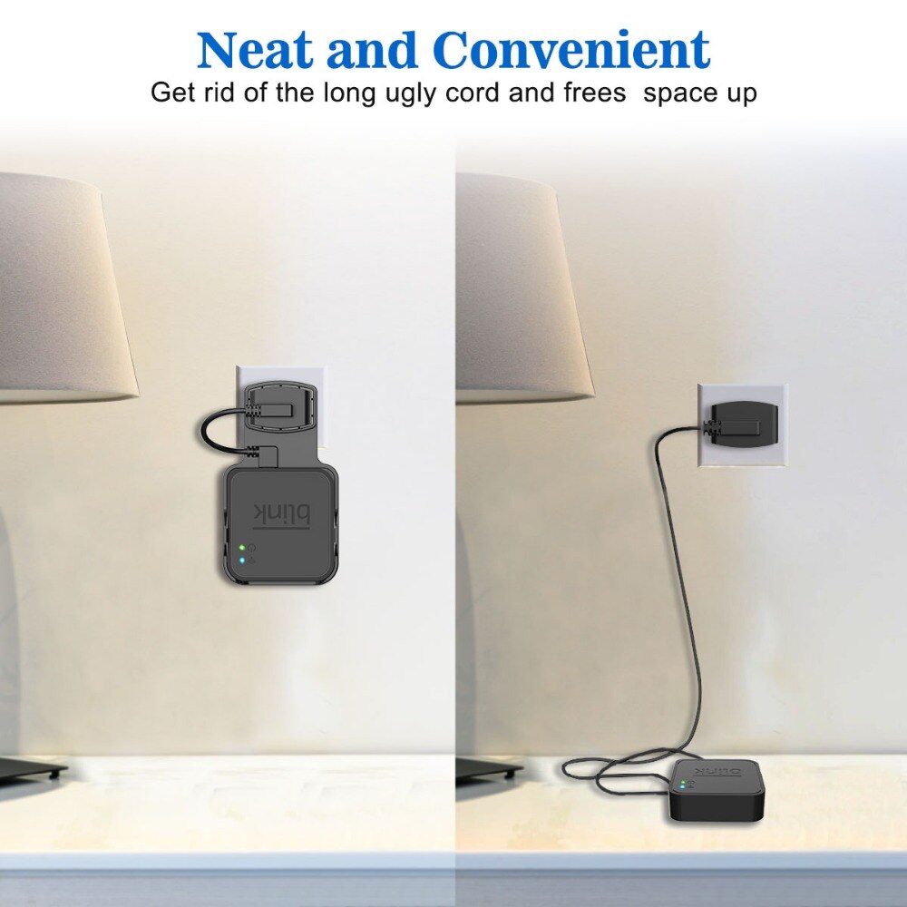 Outlet Wall Mount for Blink Sync Module with Cables for Blink XT Outdoor and Indoor Home Security Camera Accessories