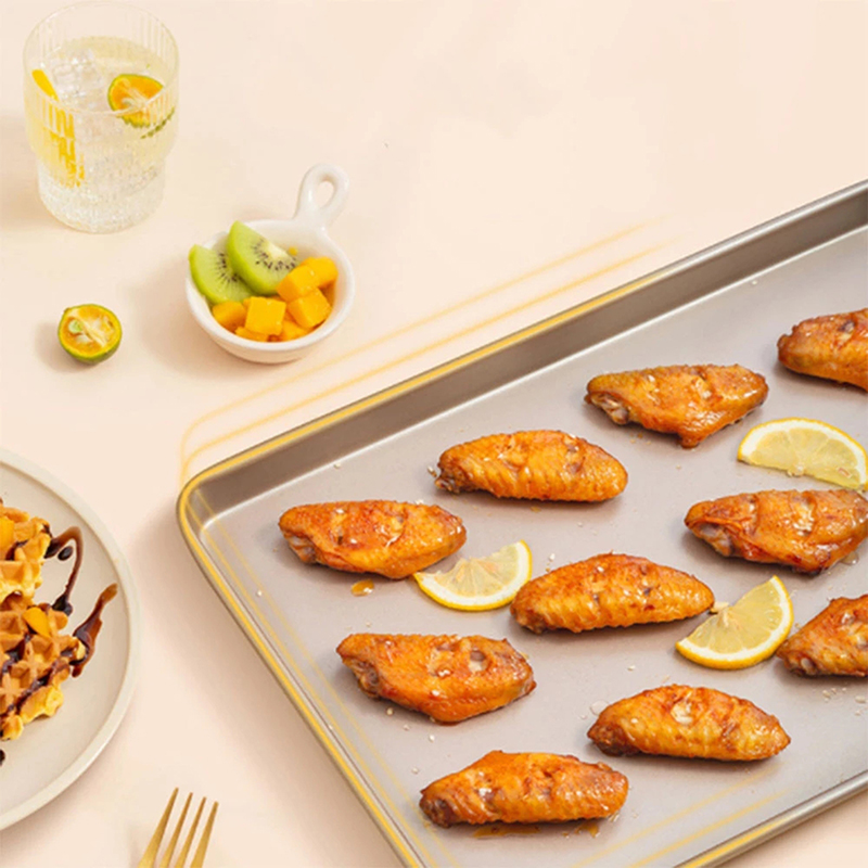 Stainless Steel Baking Tray Steamed Sausage Dish Rectangle Fruit Plate Pizza Bread Pastry Storage Tray Bakeware Tool