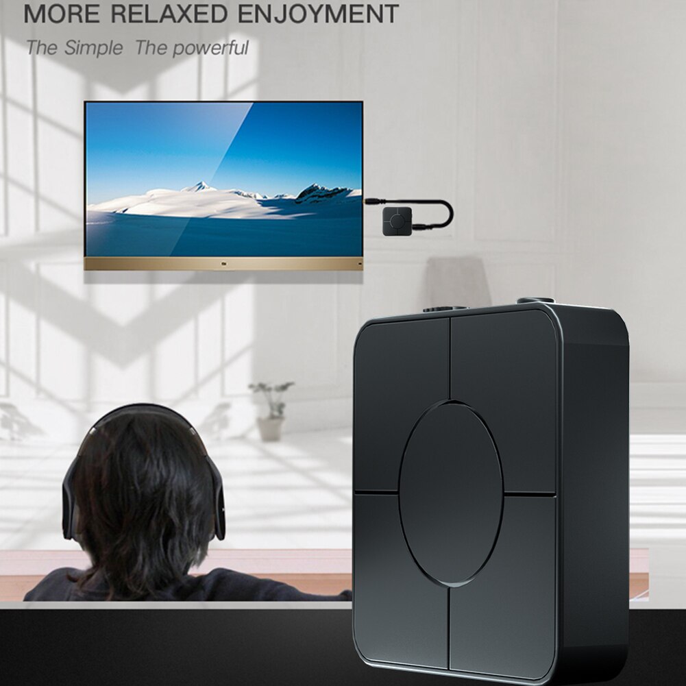 Bluetooth-compatible 5.0 Audio Transmitter Receiver 3.5mm AUX Jack RCA Wireless Music Adapter with Mic for Car PC TV Headphones