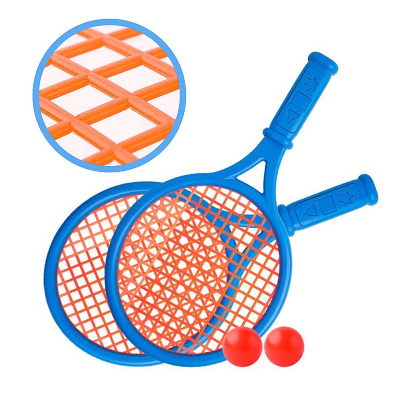 Criança mini raquete de tênis esporte treinamento plástico tênis raquetes badminton com bola crianças escola praia oval brinquedos
