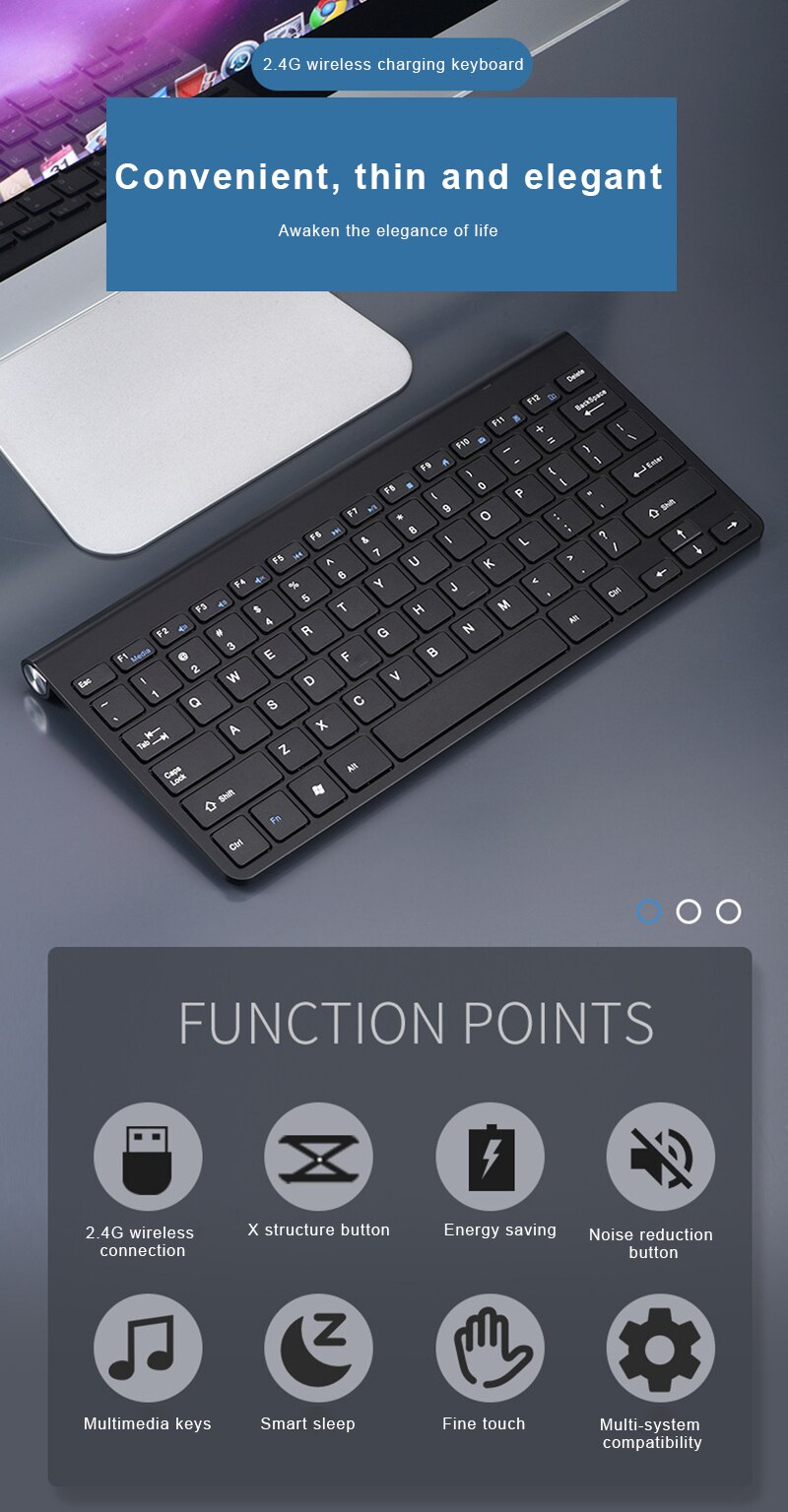 Mini Drahtlose Wiederaufladbare Tastatur Und Maus Für PC Laptop Tablette Tastenkappen einstellen Tastatur 2,4G Empfänger Für Macbook Fenster