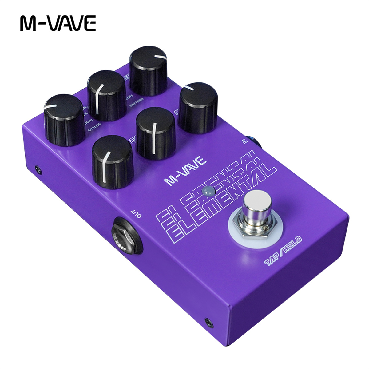 M-vave elemental digital delaypedal, delay gitarpedal, støtte for tap and hold-modus, , 9 forskjellige delay-effekter