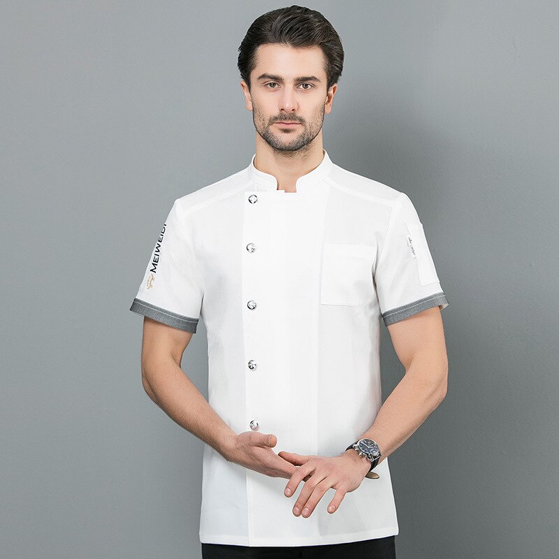 Kleding korte mouwen heren hotel keukenkleding werkkleding zomer barbecue hotpot winkel bakkerij banketbakkerij kantine