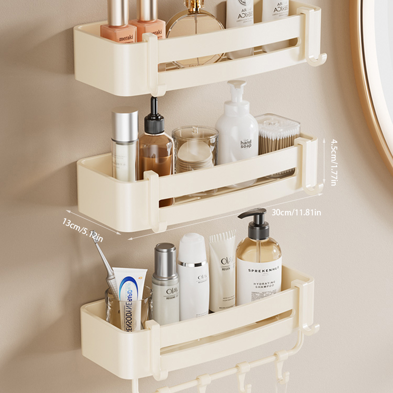 Wandgemonteerd shampoorek, doucheplank, organizer, opbergrek, 1/2/3-- laags shampoorek voor de badkamer.