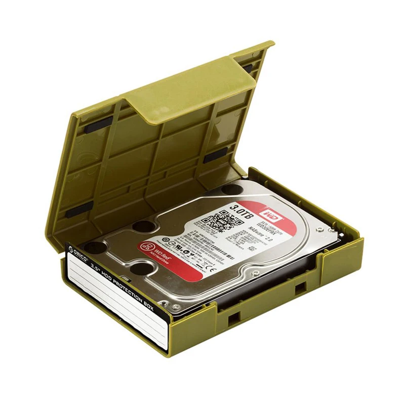 ORICO 3.5" Portable Hard Disk Protection Box Hard Drive External Storage Case with Moisture-proof and Shockproof Hard Drive Case: Beige