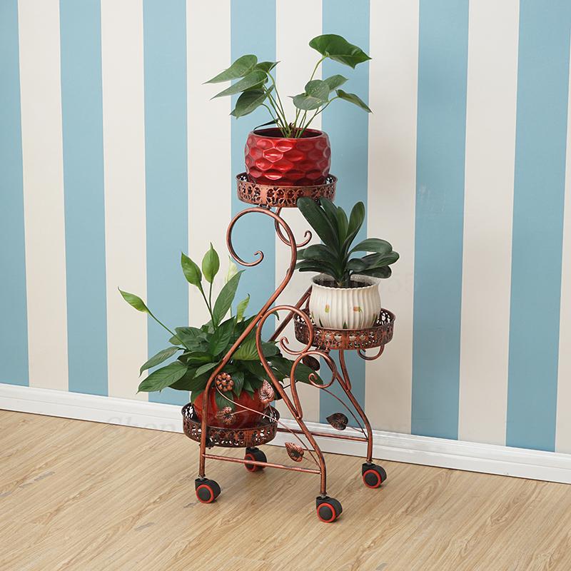 Iron flower stand rack multi-layer indoor balcony floor flower pot rack multi-function green rose hanging orchid shelf living: VIP 6