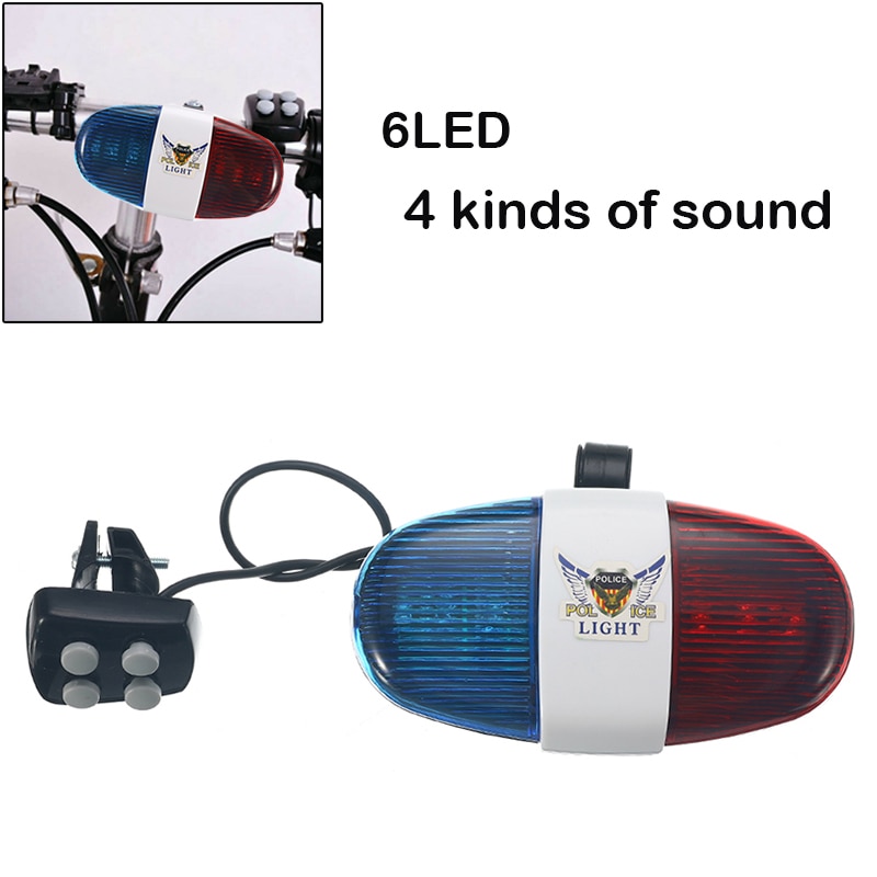 1 Pcs Led 4-Tone Sound Fietsbel Waarschuwingslampje Elektronische Sirene Voor Kinderen Elektrische Scooter