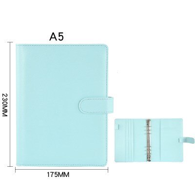A6/a5 ring dagbog læder cover cover genopfyldelig notesbog fil mappe notesblok personlig bindemiddel ugentlig planlægger/dagsordner: Blå  a5