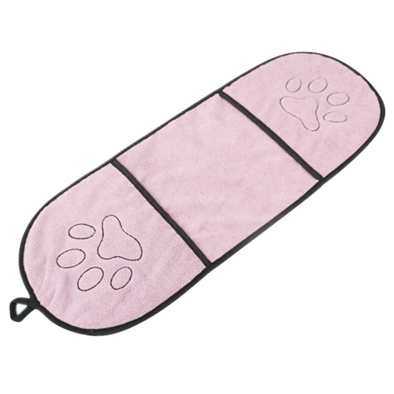 Ultraabsorberende kæledyrshundehåndklæde mikrofiber superabsorberende tørretørklæde til kæledyr med lomme til små mellemstore hunde: Lyserød