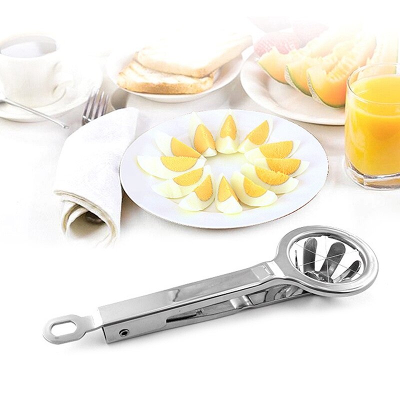 Stainless Steel Hexagonal Egg Cutter Egg Slicer Fancy Preserved Egg Splitter Egg Cutting Supporter