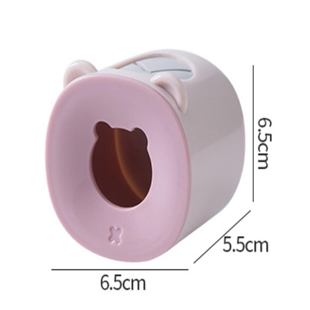 Estante de cepillo de dientes eléctrico de doble orificio para el hogar, estante de almacenamiento de cepillos de dientes sin perforación para el baño: pink Cat ear