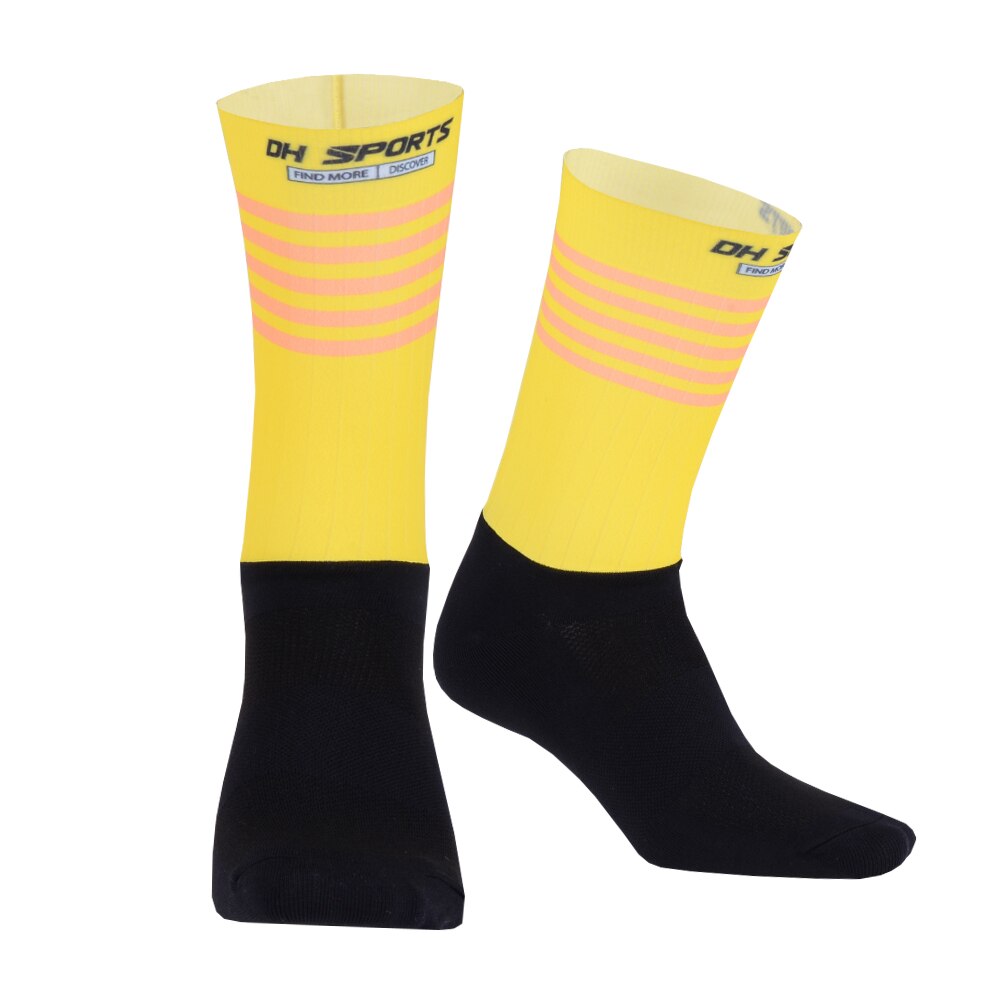 Stijlvolle Professionele Anti Slip Fietsen Sokken Mens Vrouwen Antislip Fiets Wandelen Camping Running Sport Sokken: Yellow