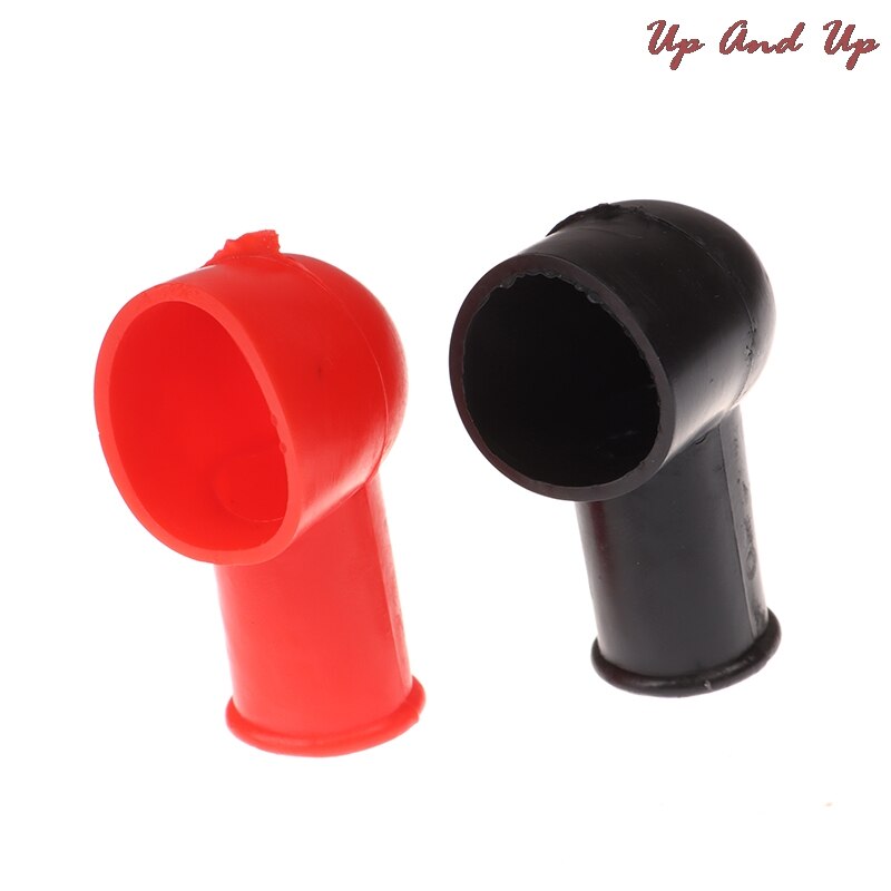 2pcs Rubber Car Motorcycles Battery Negative Positive Terminal Cover Cap Boot Insulating Protector Replacement Batteries Acc