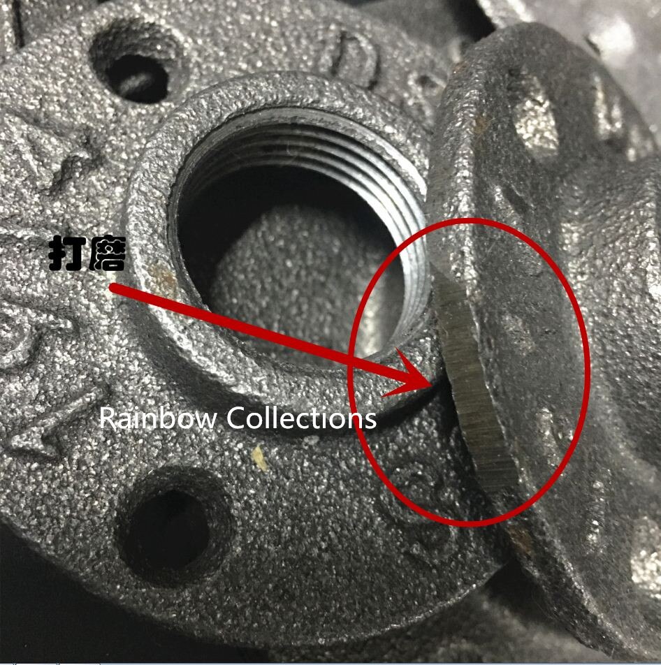 5pcs Iron Pipe Fittings Wall Mount Floor Antique Flange Piece Hardware Tool cast iron flanges hardware Accessories